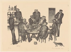 Kartenspielende Männer in einer Bar von Henk Henriët (signed by artist)