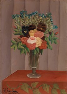 Blumenstrau mit Efeuzweig von Henri Rousseau: Kunstdruck