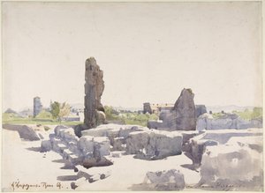 Blick auf das Kolosseum von der Basilika des Domitian und dem Flavischen Palast, Rom