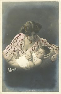 Kind mit seiner Mutter von Henri (after) Manuel