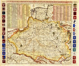 Karte von Polen, einschließlich Teilen von Livland und dem Großherzogtum Moskau