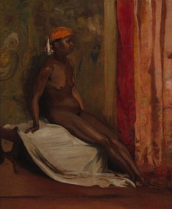 Sitzende afrikanische Frau