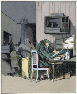 Büroangestellter - in "Verwaltungssitten" von Henri Monnier von Henri Bonaventure Monnier