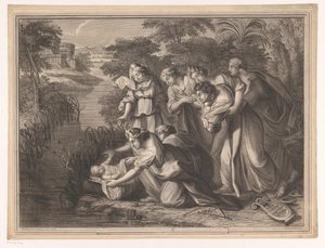 Moses wird von der Tochter des Pharao gefunden von Henri Bonnart