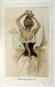 Eine Frau bereitet sich auf einen Ball vor