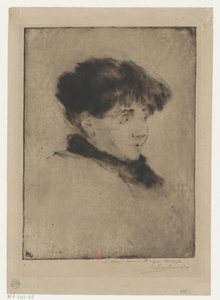 Porträt von Eva Gonzalès von Henri Charles Guérard (signed by artist)