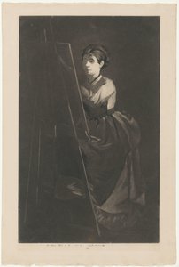 Porträt von Eva Gonzalès vor einer Staffelei von Henri Charles Guérard (signed by artist)