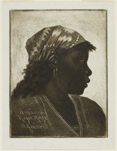 Kopf einer Negerin, ca. 1888 von Henri Charles Guérard