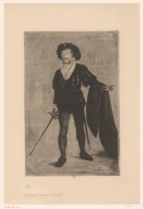 Porträt von Jean-Baptiste Faure in der Rolle des Hamlet von Henri Charles Guérard
