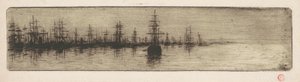 Hohe Schiffe im Hafen von Henri Charles Guérard