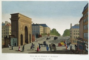 Vue de la Porte St Martin - in „Vues de Paris“ von Courvoisier