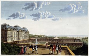 Schloss Meudon, um 1820 in „Vues de Paris“ von Courvoisier von Henri Courvoisier Voisin