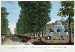 Brunnen oder Wasserschloss von Bd St Martin - in "Vues de Paris" von Courvoisier von Henri Courvoisier Voisin