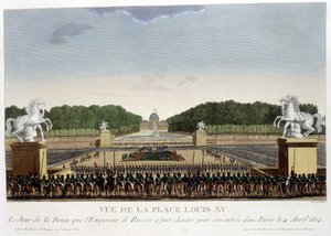 Place Louis XV (der Concorde), um 1820 in „Vues de Paris“ von Courvoisier 1827 von Henri Courvoisier Voisin