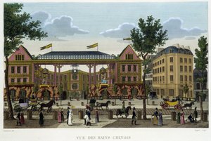 Die chinesischen Bäder, um 1820 in Ansichten von Paris von Courvoisier, 1827