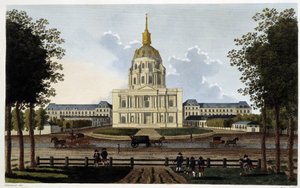 Ansicht der Kirche des Royal Hotel des Invalides - in „Vues de Paris“ von Courvoisier