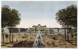 Ansicht der königlichen Militärschule, Ansicht der Avenue Vaugirard, ca. 1820 - in „Vues de Paris“ von Courvoisier