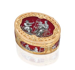 Eine Louis XV. mehrfarbige Schnupftabakdose, 1761/62