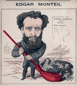 Edgar Monteil (1845-1926) französischer Schriftsteller, Freimaurer - Karikatur von Henri Demare in „Les Hommes d
