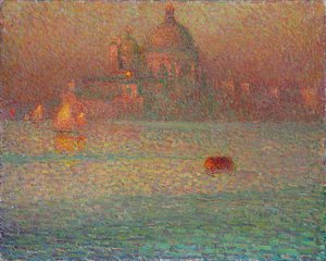 Feuerwerk - Wintermorgen in Venedig von Henri Eugene Augustin Le Sidaner
