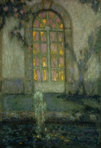 Glastür zum Garten; Porte Vitree sur le Jardin von Henri Eugene Augustin Le Sidaner