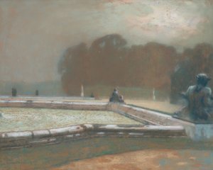Statuen, Der Garten von Versailles, 1900 von Henri Eugene Augustin Le Sidaner