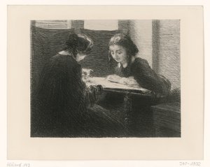 Stickerinnen. Zwei Damen am Tisch von Henri Fantin-Latour