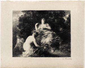 Badende Frauen, mittlere Platte von Ignace Henri Jean Fantin Latour