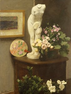 Blumen und verschiedene Objekte von Ignace Henri Jean Fantin Latour