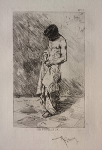 Mann sucht nach Flöhen von Ignace Henri Jean Fantin Latour