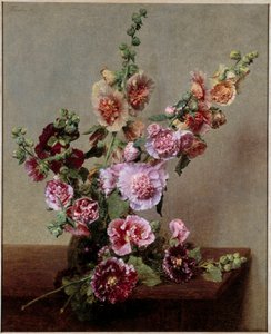 Stockrosen Gemälde von Henri Fantin Latour von Ignace Henri Jean Fantin Latour