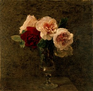 Stillleben: rosa und rote Rosen, 1886 von Ignace Henri Jean Fantin Latour