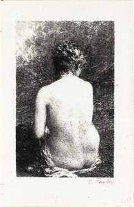 Studie einer sitzenden Frau, von hinten gesehen