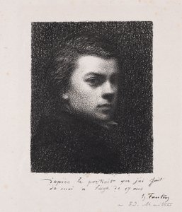 Der Künstler mit 17 Jahren von Ignace Henri Jean Fantin Latour