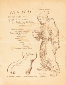 Menu du réveillon offert aux amis du Théâtre Antoine von Henri Gabriel Ibels