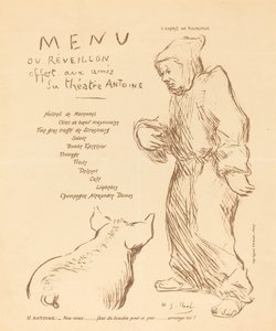 Menü des Weihnachtsabends, angeboten den Freunden des Théâtre Antoine von Henri Gabriel Ibels