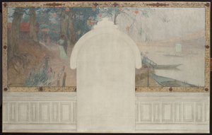 Skizze für das Rathaus von Asnières: Frühling. Die Seine bei Asnières, um 1900