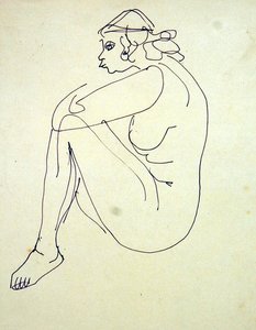 Sitzender weiblicher Akt von Henri Gaudier Brzeska