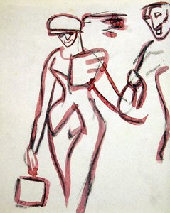 Spaziergänger mit Begleiter von Henri Gaudier Brzeska