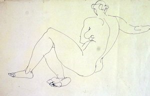 Liegender weiblicher Akt von hinten von Henri Gaudier Brzeska