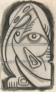 Reliefdesign einer sitzenden weiblichen Figur von Henri Gaudier Brzeska