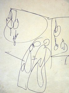 Einkäufer vor dem Geflügelhändler von Henri Gaudier Brzeska