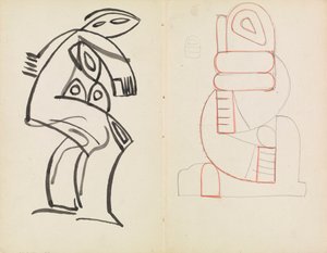 Studie einer weiblichen Figur, abstrakte Figurenstudie von Henri Gaudier Brzeska
