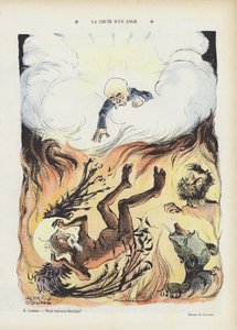Der Fall eines Engels. Illustration für Le Rire (Farblithografie)