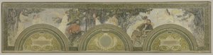 Skizze für den Südeingangssalon des Hôtel de Ville de Paris: Die Malerei - Die Literatur von Henri Jean Guillaume Martin