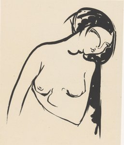 Nackte Frau, die ihre Brust berührt von Henri Jonas