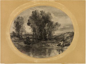 Figuren an einem Teich