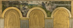 Skizze für den Salon des Sciences im Pariser Rathaus: Die Krönung der Wissenschaft, zwischen 1888 und 1892 von Henri Lerolle