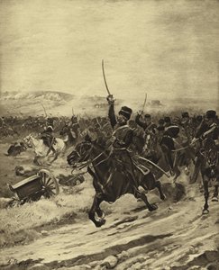 Angriff der Leichten Brigade, Schlacht von Balaklawa, 1854 (Gravur)