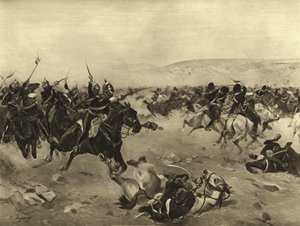 Der Angriff der schweren Brigade, Schlacht von Balaklawa, 1854 von Henri Louis Dupray